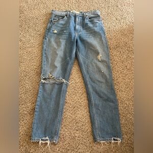 Reformation Julia High Rise Cigarette Denim Jeans Distressed Light Wash Size 29